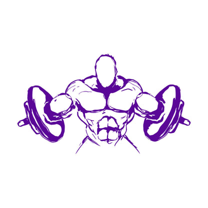 Wall Decals Paster Paper Muscled Barbell Gymnastics Fitnesscenter Bodybuilding Glass Stickers