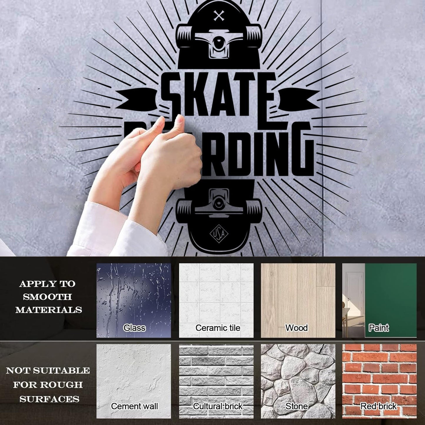 Vinyl Wall Stickers Skateboarding Extreme Sports Skateboard Deck Store Decoration