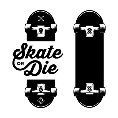 Wall Decals Slogan Of Skateboarders Skate Or Die Sport Tattoo Culture