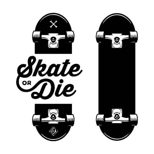 Wall Decals Slogan Of Skateboarders Skate Or Die Sport Tattoo Culture
