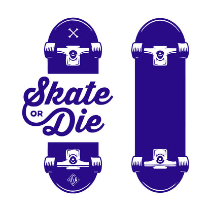 Wall Decals Slogan Of Skateboarders Skate Or Die Sport Tattoo Culture