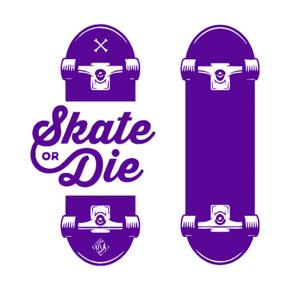 Wall Decals Slogan Of Skateboarders Skate Or Die Sport Tattoo Culture
