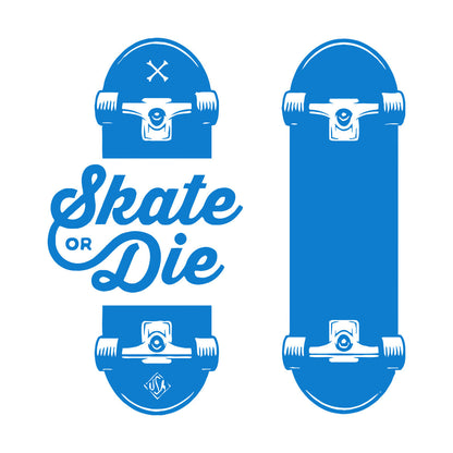 Wall Decals Slogan Of Skateboarders Skate Or Die Sport Tattoo Culture