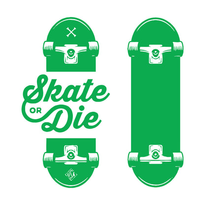 Wall Decals Slogan Of Skateboarders Skate Or Die Sport Tattoo Culture