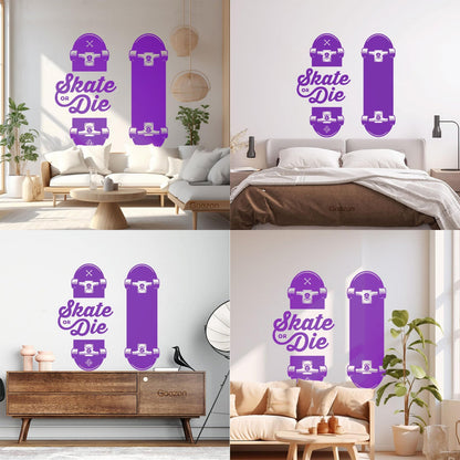 Wall Decals Slogan Of Skateboarders Skate Or Die Sport Tattoo Culture