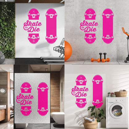 Wall Decals Slogan Of Skateboarders Skate Or Die Sport Tattoo Culture