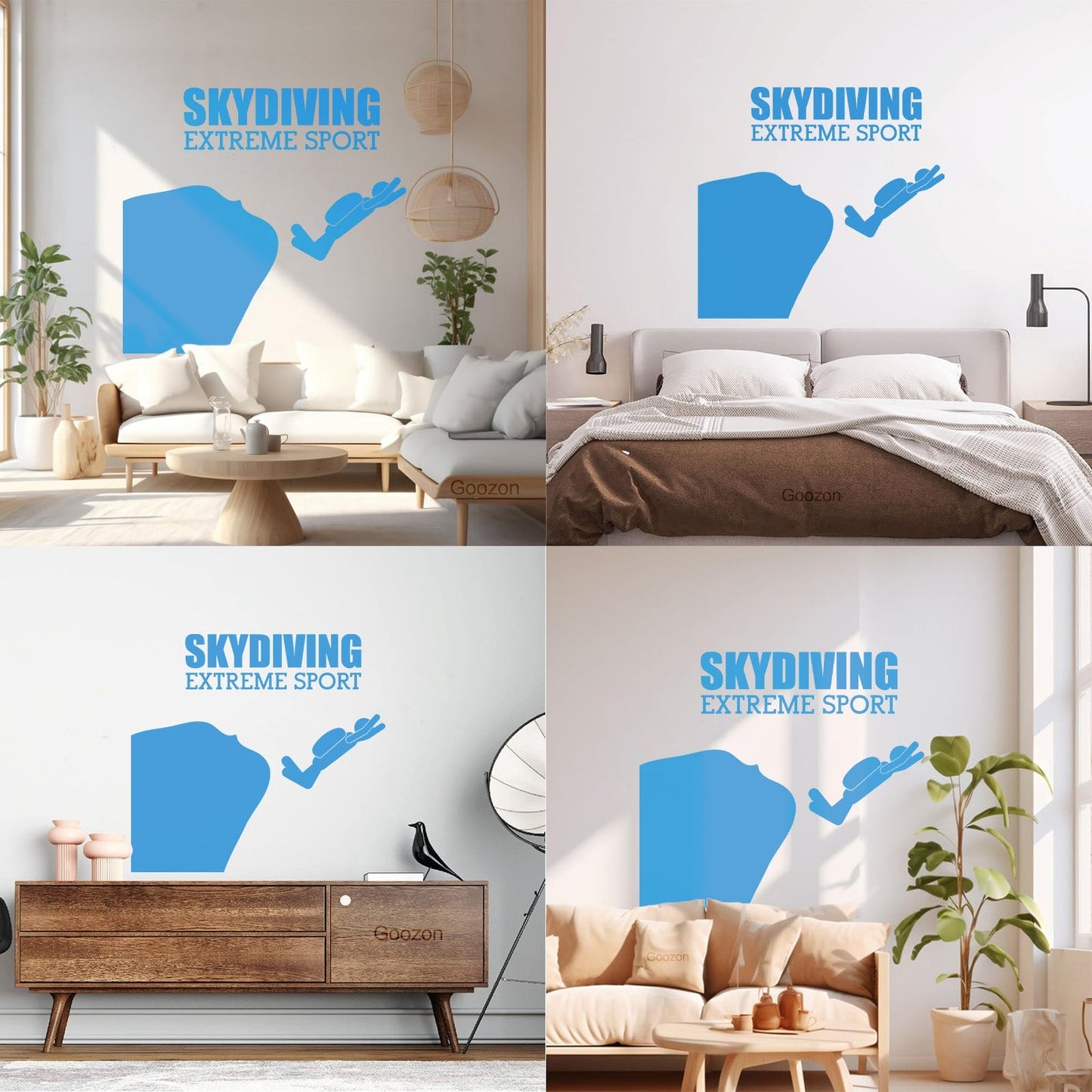 Mural And Wall Vinyl Decal Skydiving Jump Down Extreme Sports Do Not Damage The Wall Surface
