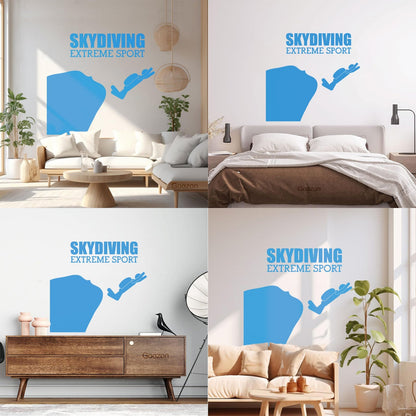 Mural And Wall Vinyl Decal Skydiving Jump Down Extreme Sports Do Not Damage The Wall Surface