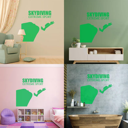 Mural And Wall Vinyl Decal Skydiving Jump Down Extreme Sports Do Not Damage The Wall Surface