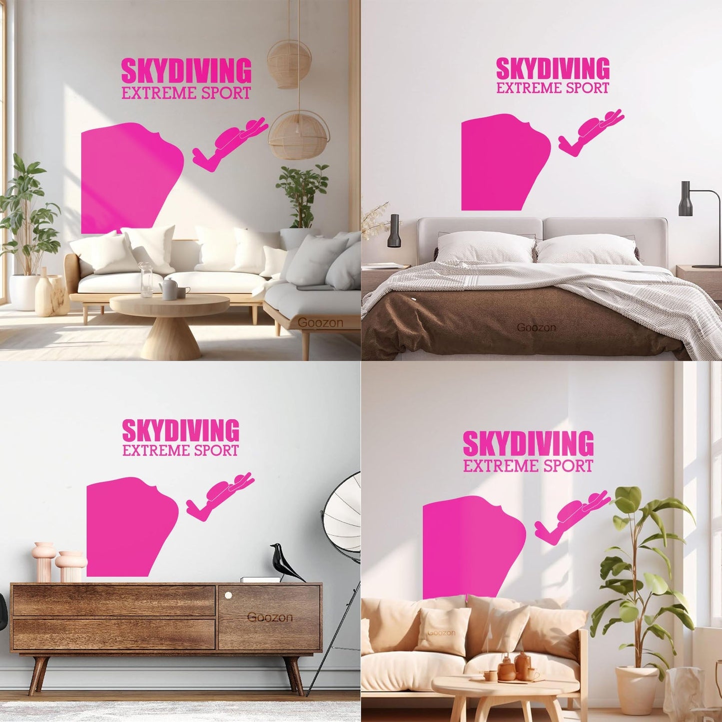 Mural And Wall Vinyl Decal Skydiving Jump Down Extreme Sports Do Not Damage The Wall Surface