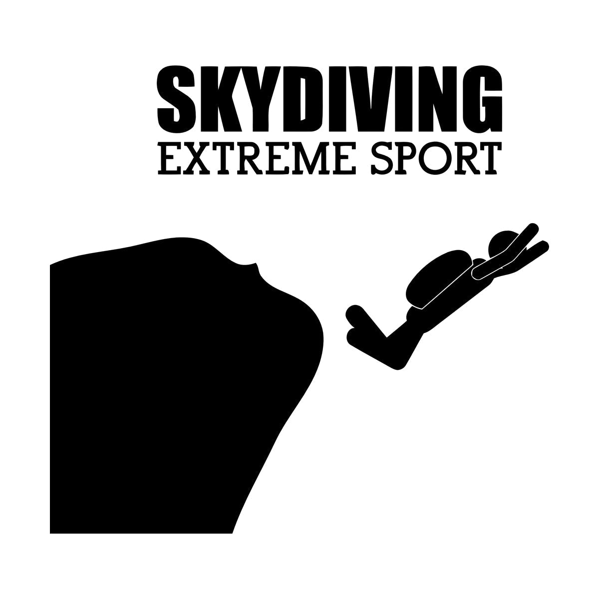 Mural And Wall Vinyl Decal Skydiving Jump Down Extreme Sports Do Not Damage The Wall Surface