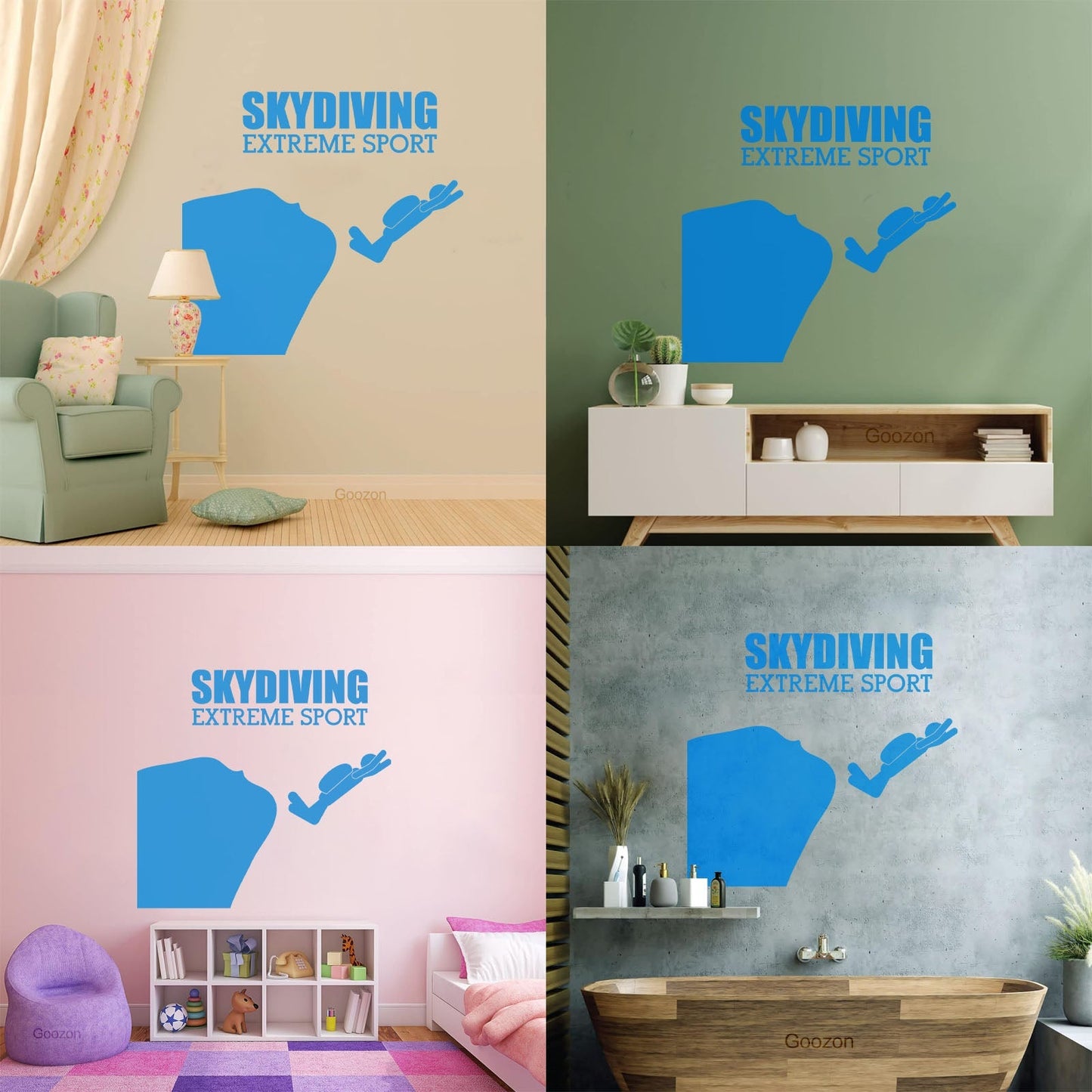 Mural And Wall Vinyl Decal Skydiving Jump Down Extreme Sports Do Not Damage The Wall Surface