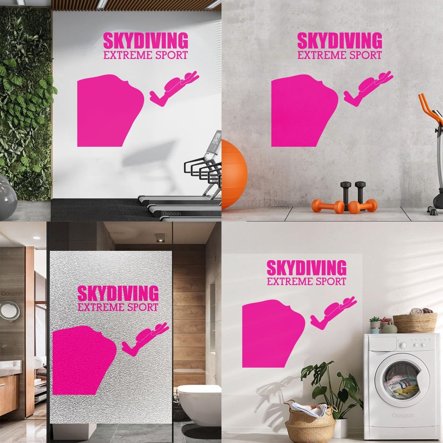 Mural And Wall Vinyl Decal Skydiving Jump Down Extreme Sports Do Not Damage The Wall Surface