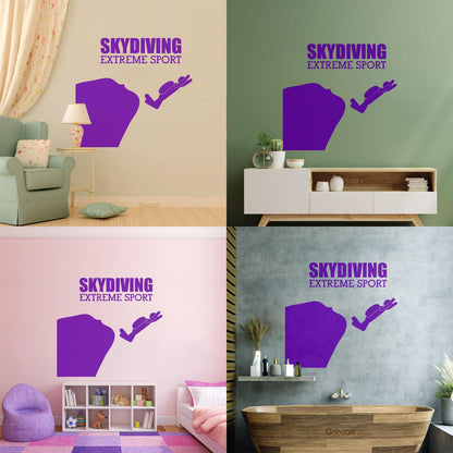 Mural And Wall Vinyl Decal Skydiving Jump Down Extreme Sports Do Not Damage The Wall Surface