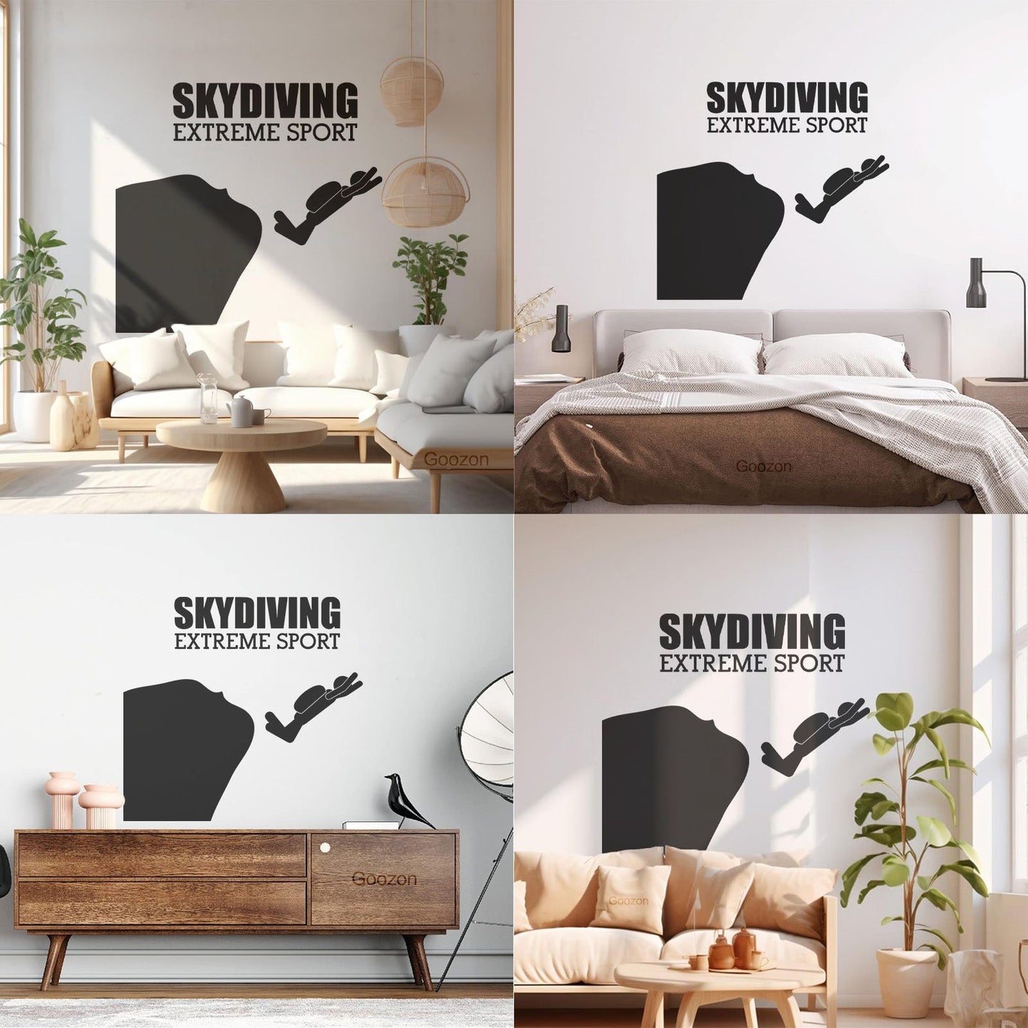 Mural And Wall Vinyl Decal Skydiving Jump Down Extreme Sports Do Not Damage The Wall Surface