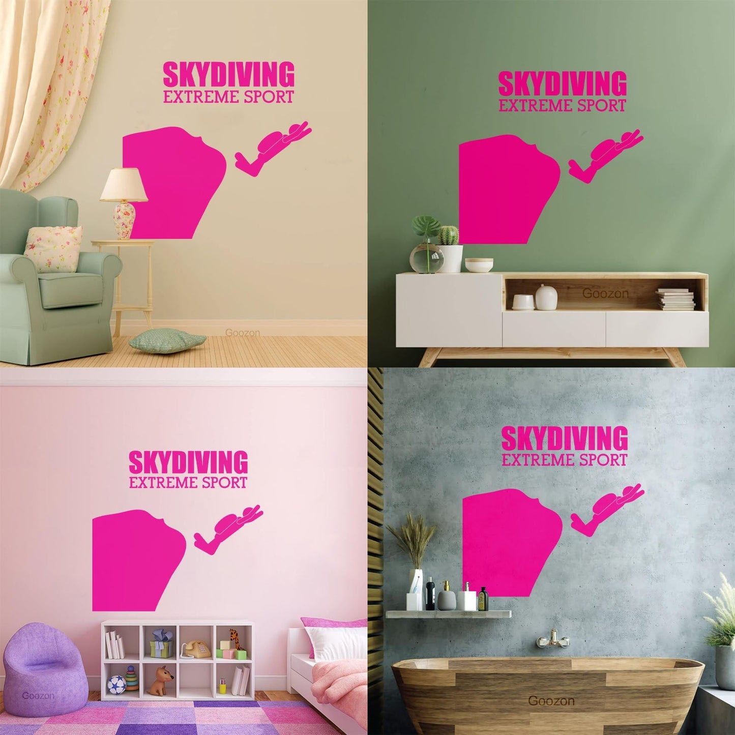 Mural And Wall Vinyl Decal Skydiving Jump Down Extreme Sports Do Not Damage The Wall Surface