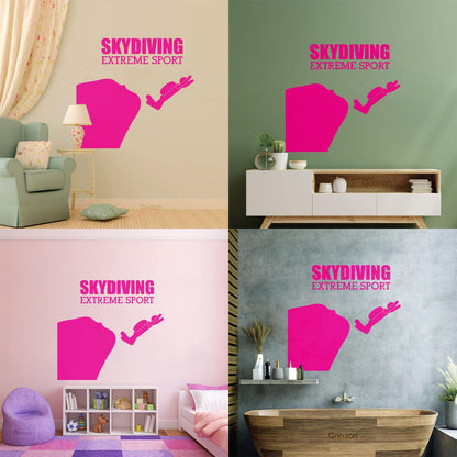Mural And Wall Vinyl Decal Skydiving Jump Down Extreme Sports Do Not Damage The Wall Surface