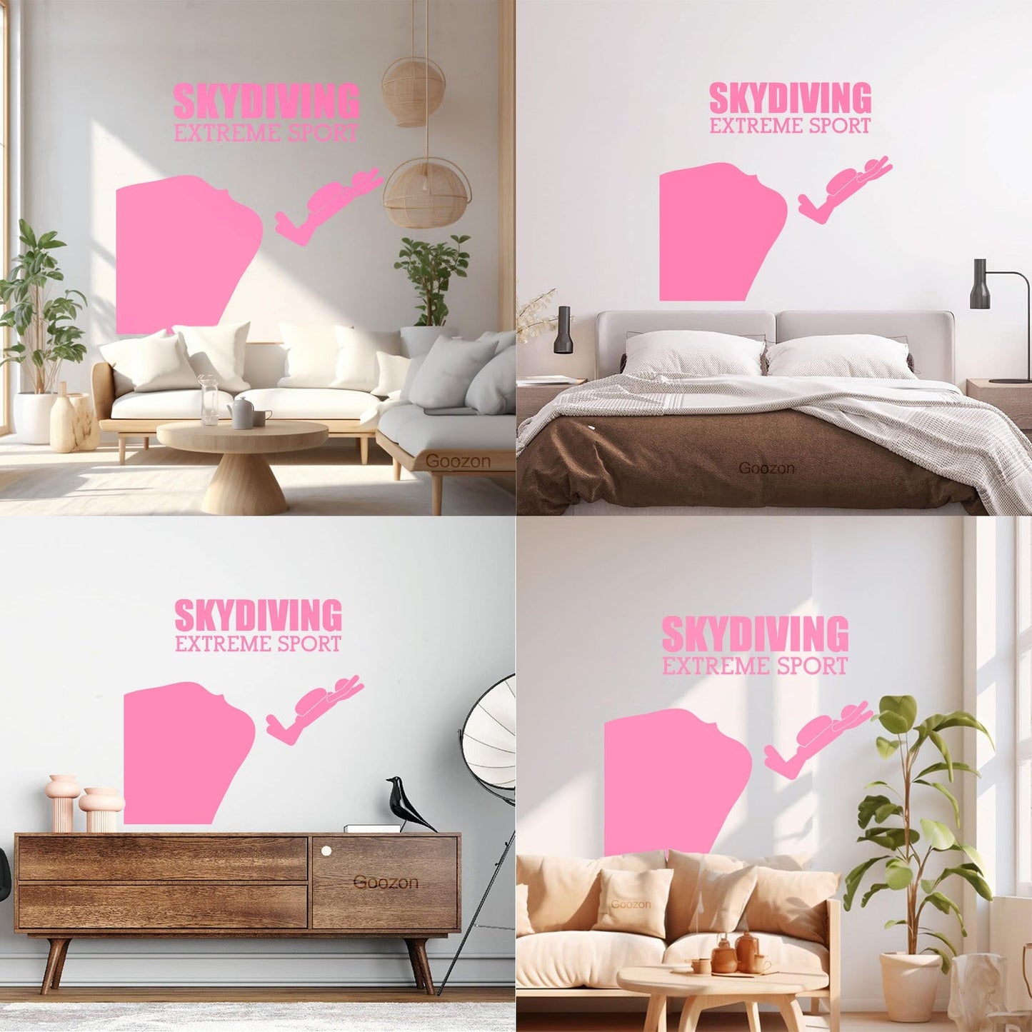 Mural And Wall Vinyl Decal Skydiving Jump Down Extreme Sports Do Not Damage The Wall Surface