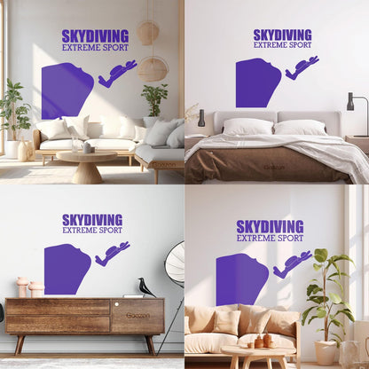 Mural And Wall Vinyl Decal Skydiving Jump Down Extreme Sports Do Not Damage The Wall Surface
