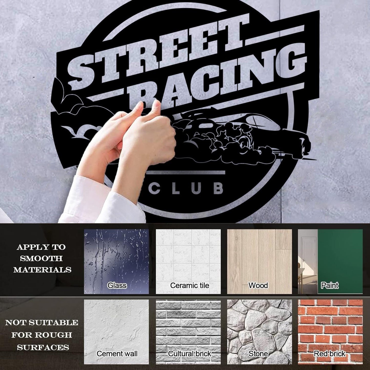 Wall Vinyl Sticker Decor Street Racing Rider Extreme Sports Garage Equipped With Transfer Film Kit