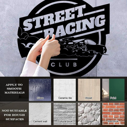 Wall Vinyl Sticker Decor Street Racing Rider Extreme Sports Garage Equipped With Transfer Film Kit