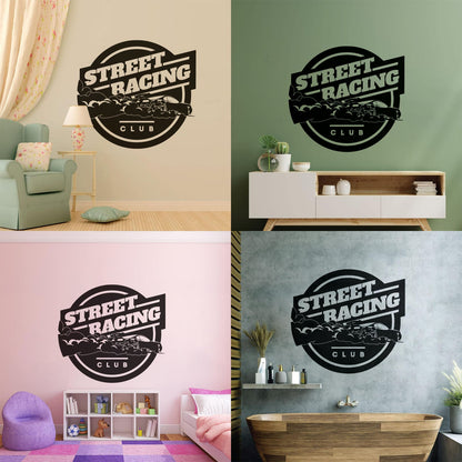 Wall Vinyl Sticker Decor Street Racing Rider Extreme Sports Garage Equipped With Transfer Film Kit