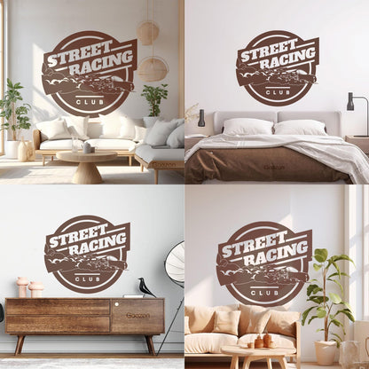 Wall Vinyl Sticker Decor Street Racing Rider Extreme Sports Garage Equipped With Transfer Film Kit