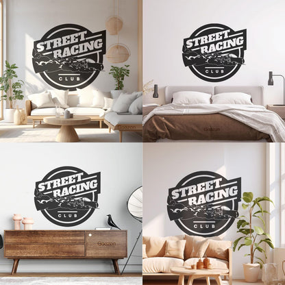 Wall Vinyl Sticker Decor Street Racing Rider Extreme Sports Garage Equipped With Transfer Film Kit
