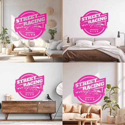 Wall Vinyl Sticker Decor Street Racing Rider Extreme Sports Garage Equipped With Transfer Film Kit