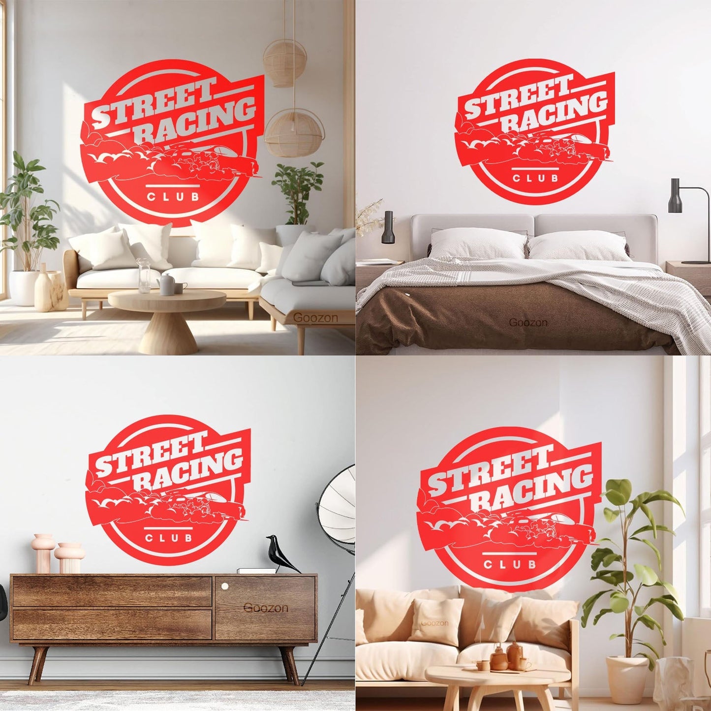 Wall Vinyl Sticker Decor Street Racing Rider Extreme Sports Garage Equipped With Transfer Film Kit