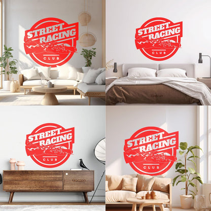 Wall Vinyl Sticker Decor Street Racing Rider Extreme Sports Garage Equipped With Transfer Film Kit