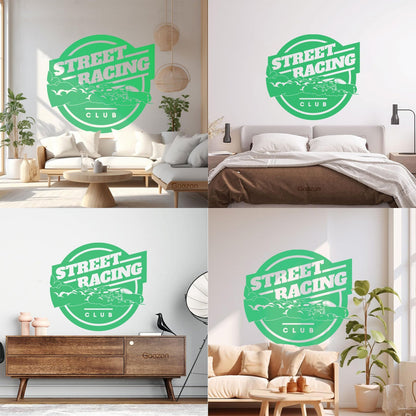 Wall Vinyl Sticker Decor Street Racing Rider Extreme Sports Garage Equipped With Transfer Film Kit
