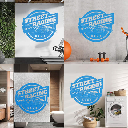 Wall Vinyl Sticker Decor Street Racing Rider Extreme Sports Garage Equipped With Transfer Film Kit