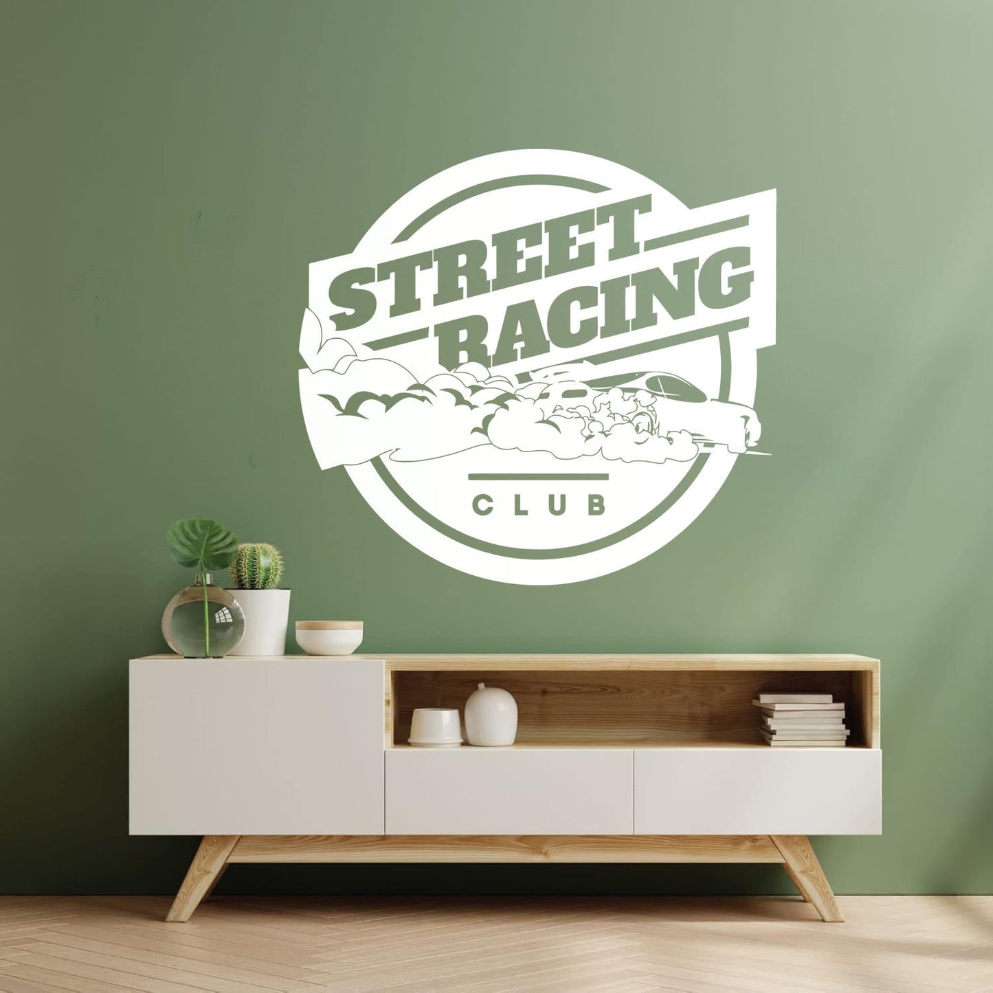 Wall Vinyl Sticker Decor Street Racing Rider Extreme Sports Garage Equipped With Transfer Film Kit
