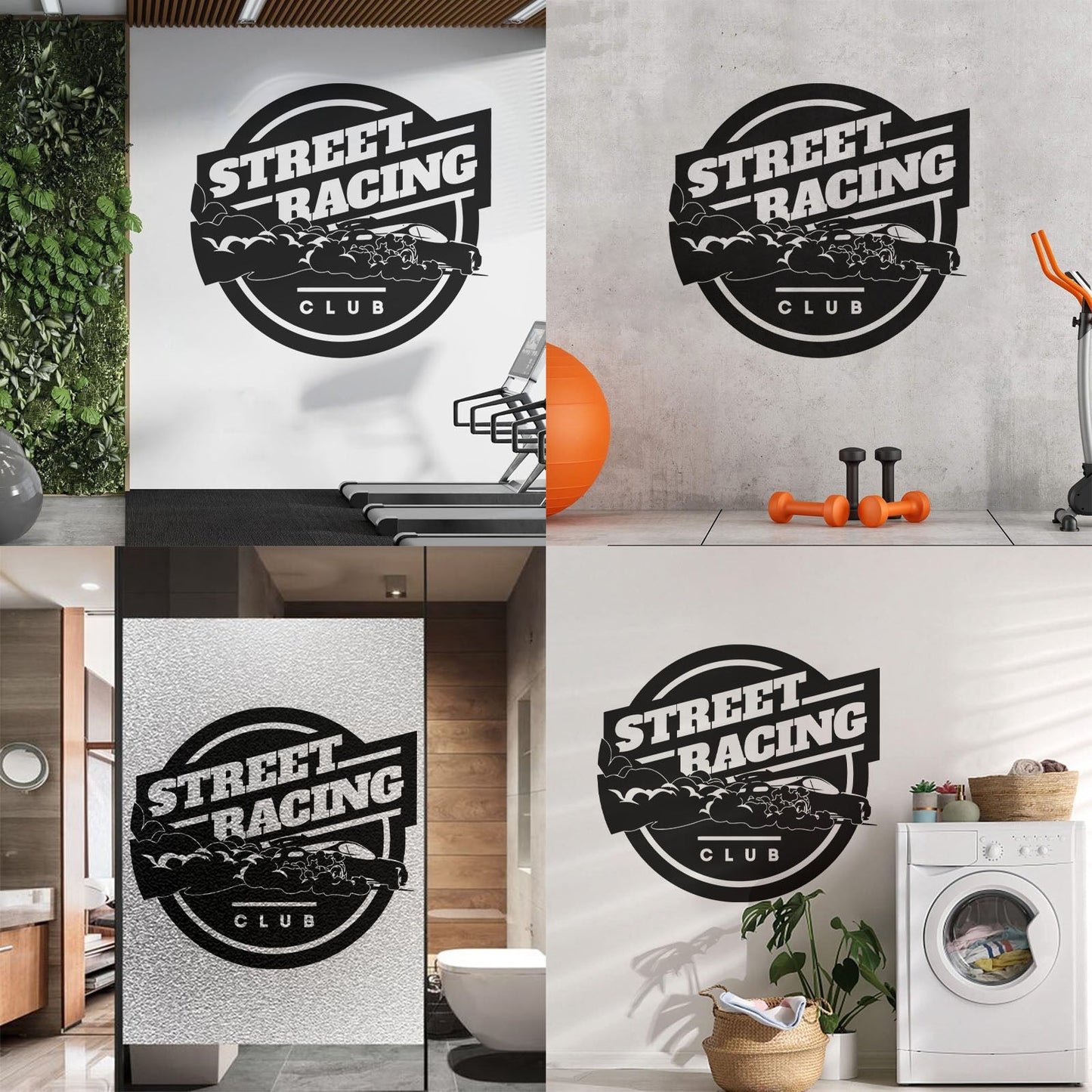 Wall Vinyl Sticker Decor Street Racing Rider Extreme Sports Garage Equipped With Transfer Film Kit
