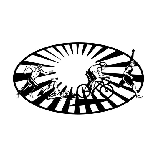 Triathlon Swim Run Bike Sport Wall Stickers Art Mural Painting
