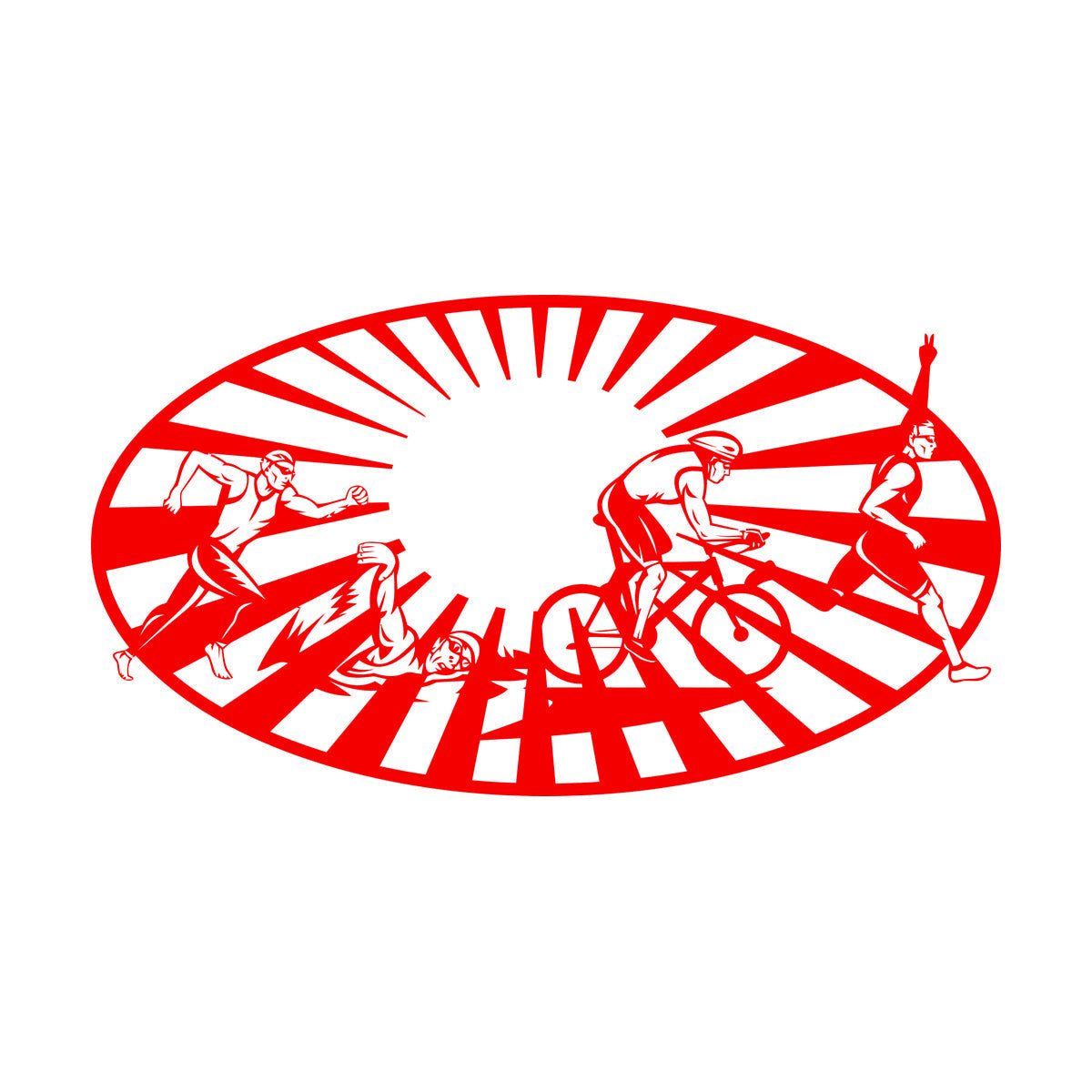 Triathlon Swim Run Bike Sport Wall Stickers Art Mural Painting