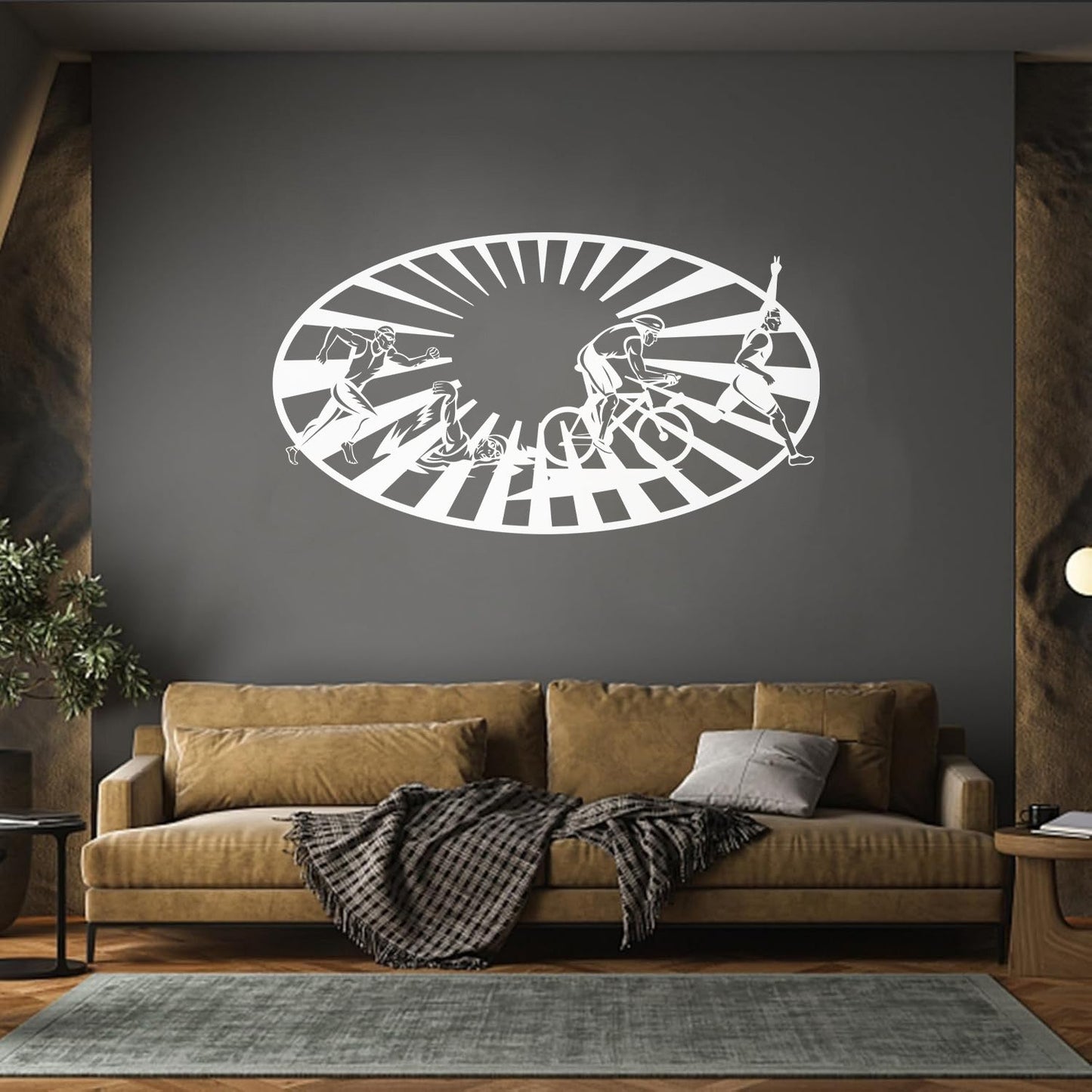 Triathlon Swim Run Bike Sport Wall Stickers Art Mural Painting