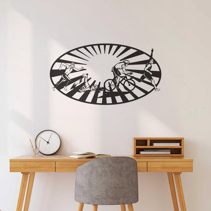 Triathlon Swim Run Bike Sport Wall Stickers Art Mural Painting