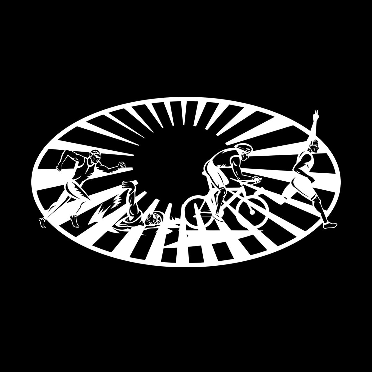 Triathlon Swim Run Bike Sport Wall Stickers Art Mural Painting