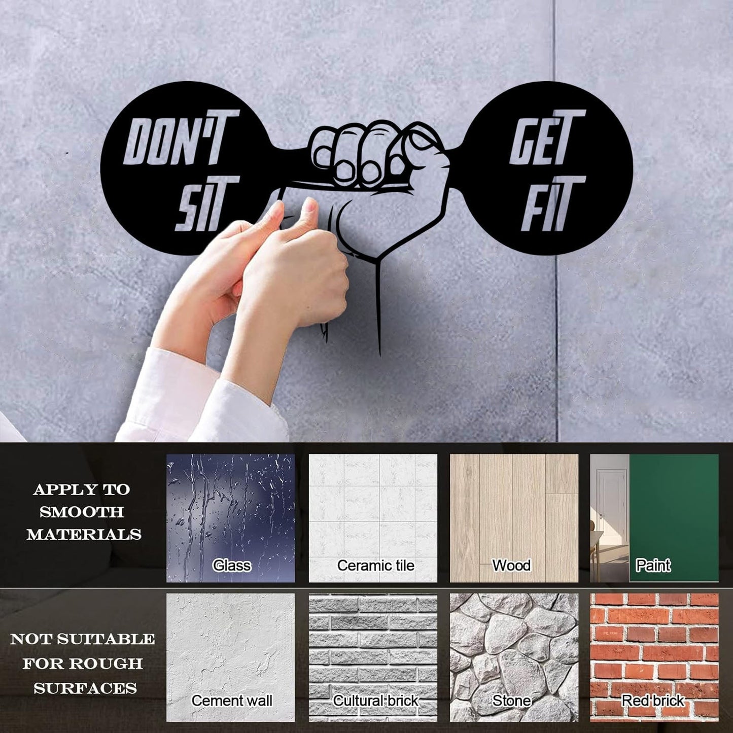 Dumbbell Gymnastics Fitnesscenter Sport Lettering Decals Personalized Customization