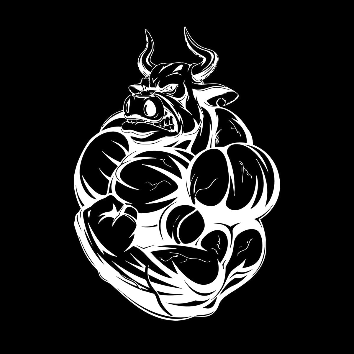 Wall Decals Pvc Fitnesscenter Bodybuilding Angry Bull Muscles Animals Can Modify And Add Information