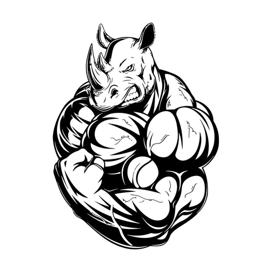 Lettering Stickers Power Sport Fitnesscenter Bodybuilding Rhino Muscles Art Decoration