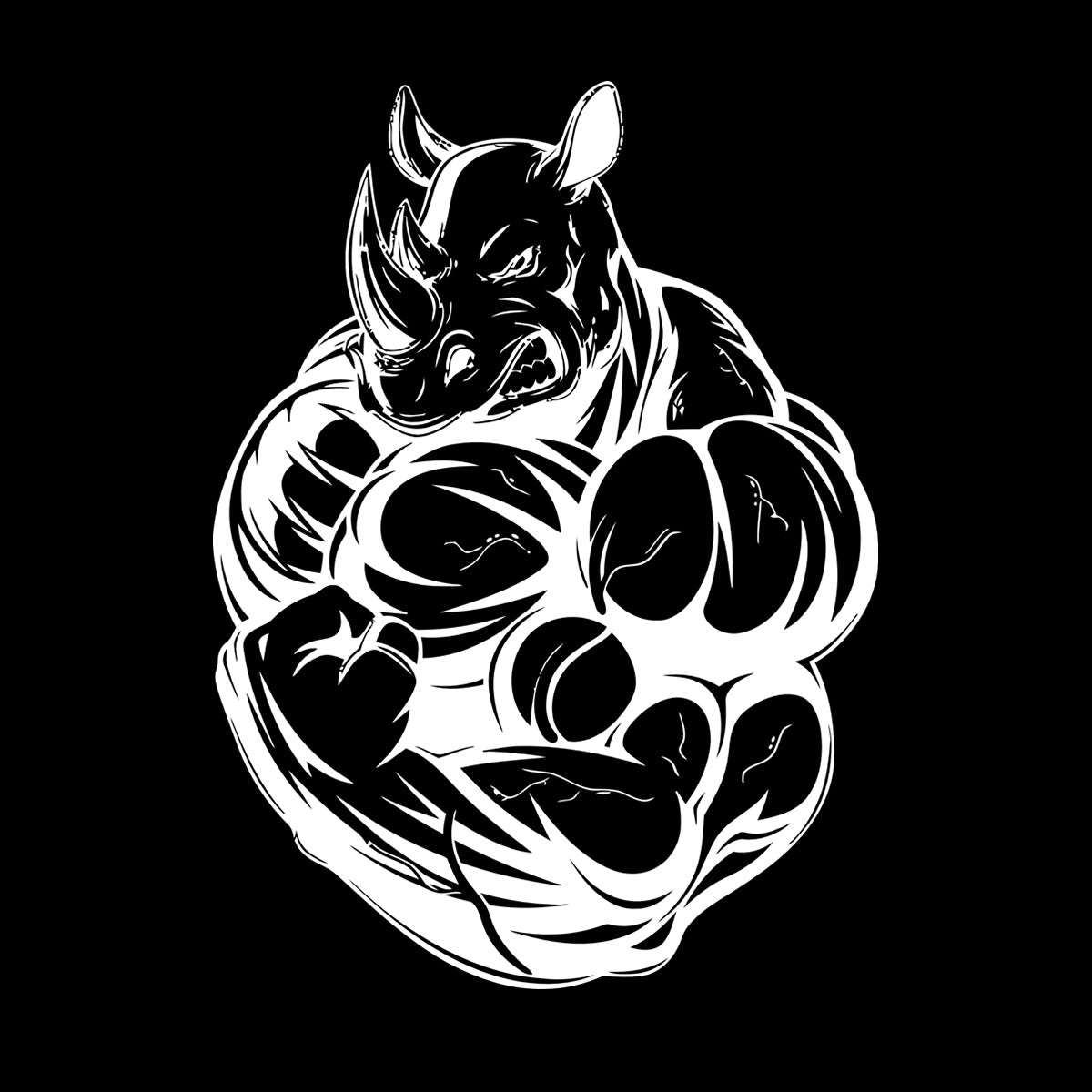 Lettering Stickers Power Sport Fitnesscenter Bodybuilding Rhino Muscles Art Decoration