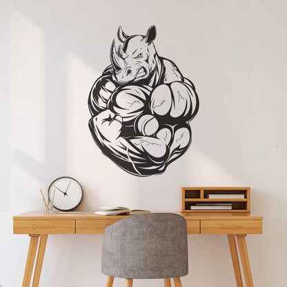 Lettering Stickers Power Sport Fitnesscenter Bodybuilding Rhino Muscles Art Decoration