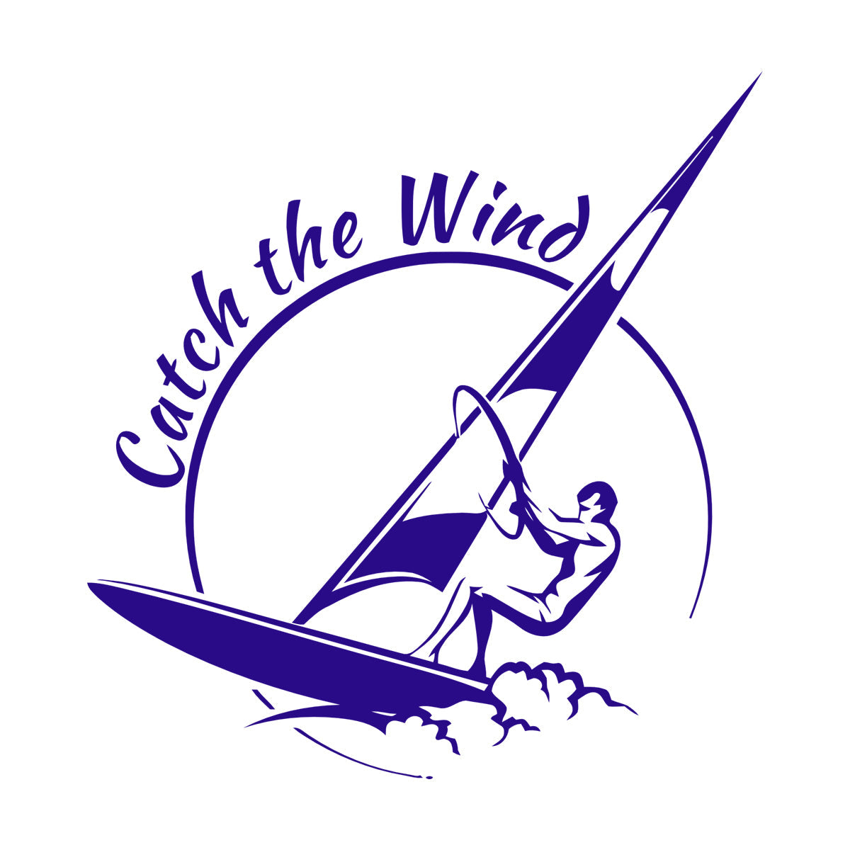 Vinyl Wall Decals Sports Catch The Wind Surf Wave Title Glass Stickers