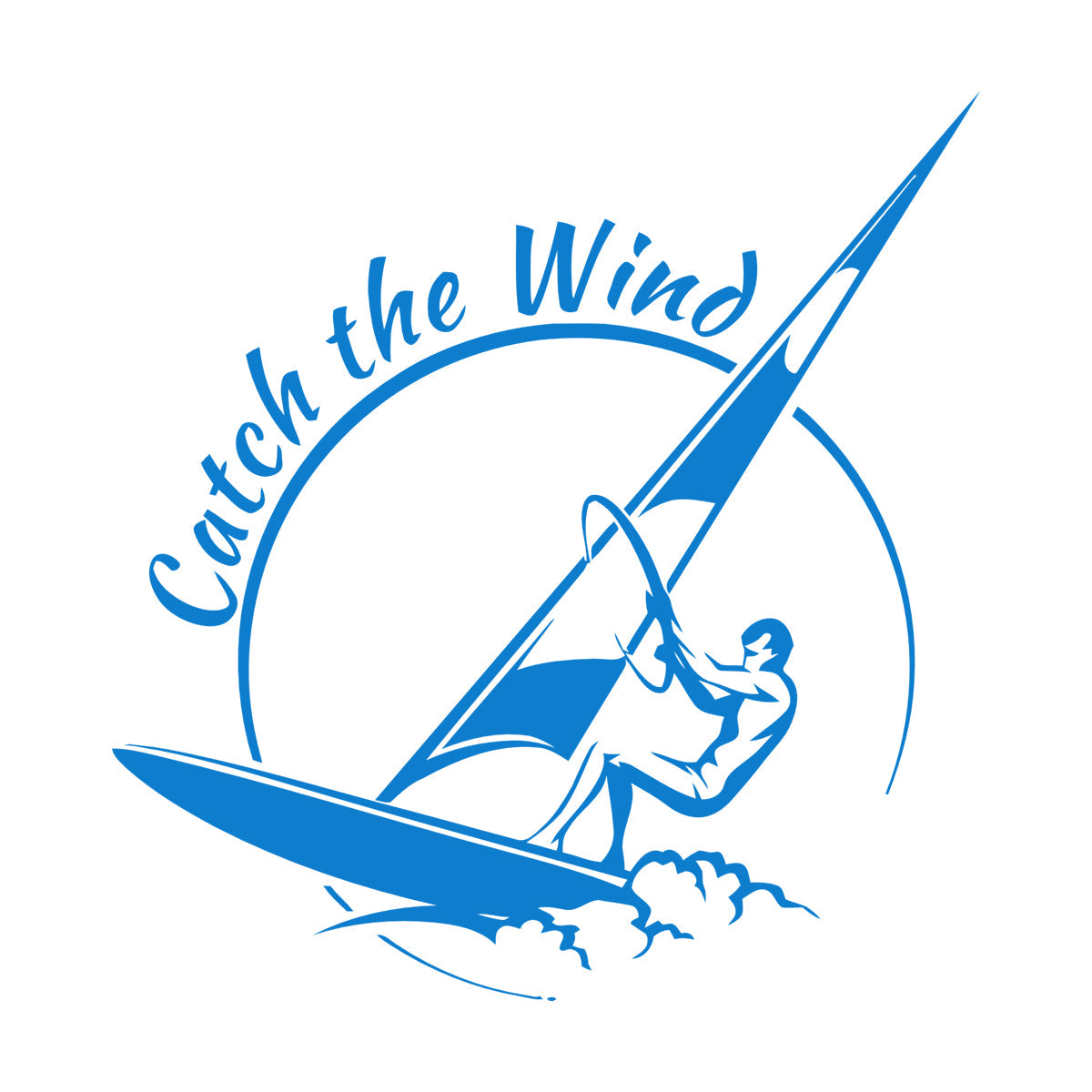 Vinyl Wall Decals Sports Catch The Wind Surf Wave Title Glass Stickers