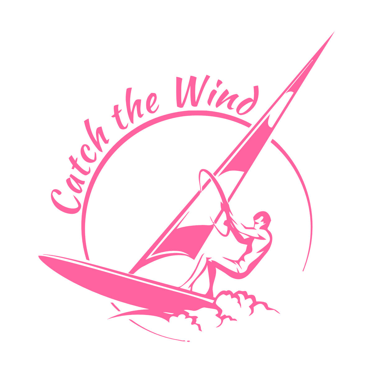Vinyl Wall Decals Sports Catch The Wind Surf Wave Title Glass Stickers