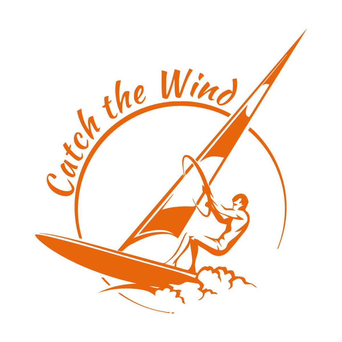 Vinyl Wall Decals Sports Catch The Wind Surf Wave Title Glass Stickers