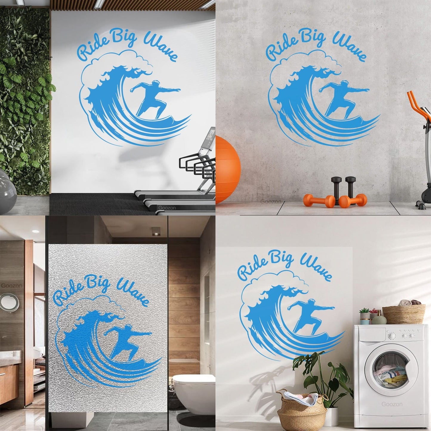 Sports Garage Man Cave Surf Wave Ride Engraving Decals Store Decoration